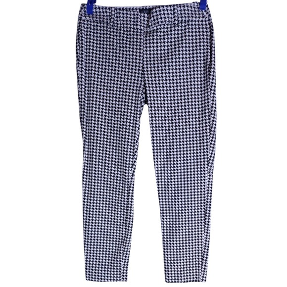 J.CREW Pants - J. Crew Winnie Pants‎ 4 Black White Houndstooth Pixie Cropped Stretch Workwear